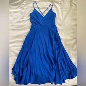 Lulus Troulos Royal Blue Lace-Up Midi Dress, size M